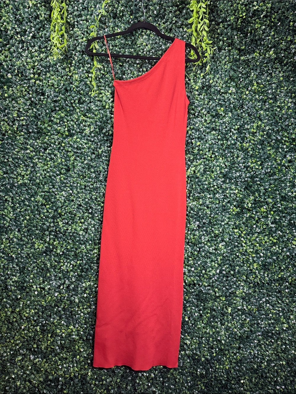 Theory One-Shoulder Red Maxi Dress